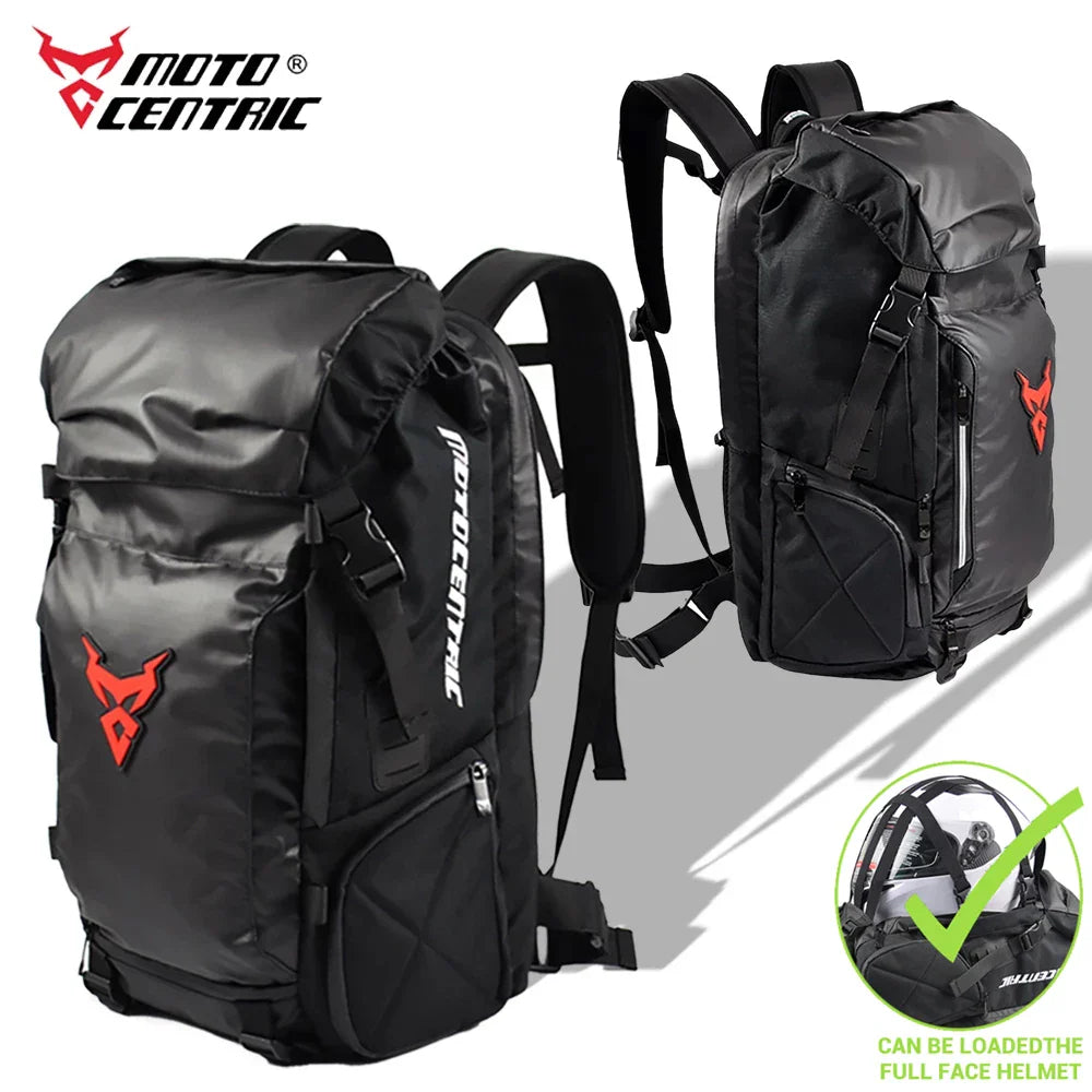 Motocentric Motorcycle Rear Seat Bag - Waterproof, Multifunctional Helmet Backpack with Large Capacity, Motocross Tail Luggage