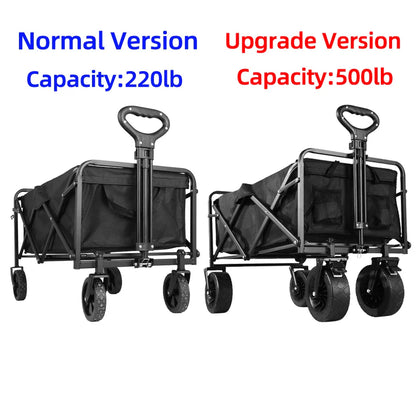 Heavy Duty Collapsible Folding Beach Wagon – Large-Capacity Portable Utility Cart for Garden & Camping