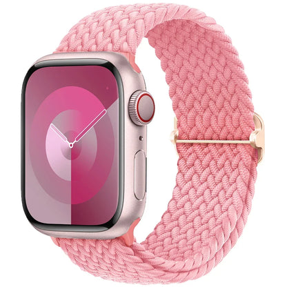 Braided Solo Loop Apple Watch Ultra Band – Elastic Nylon Adjustable Strap for iWatch SE, Series 3–9 (38mm–49mm) Bracelet Band