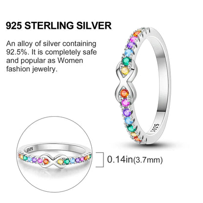 925 Sterling Silver Ring – Infinite Love Star & Moon Design for Women, Wedding Jewelry Gift