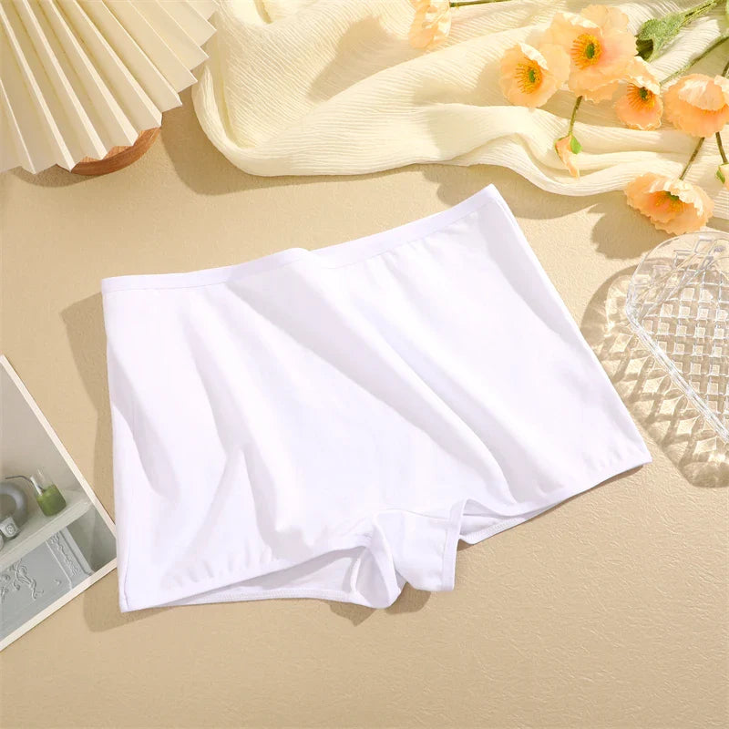 New Women’s Cotton Seamless Sports Panties – Solid Color Boxers, Cozy Lingerie Underwear XS-XL