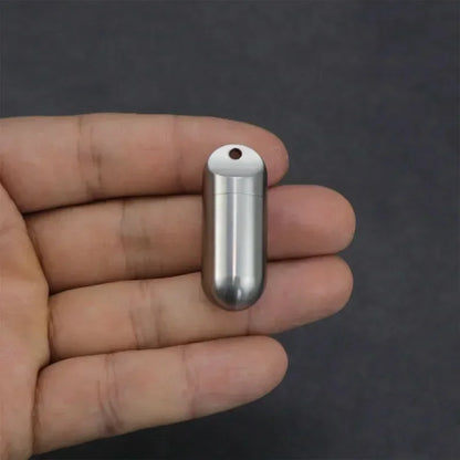 Portable Waterproof Metal Capsule Box – Mini Stainless Steel Pill Case Holder for Medicine, EDC Tool, and Seal Bottle