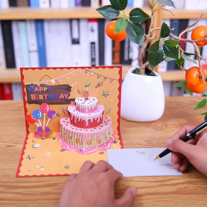 3D Pop Up Happy Birthday Card - Greeting Card Gift for Business, Kids, Wife, Husband, Baby Shower