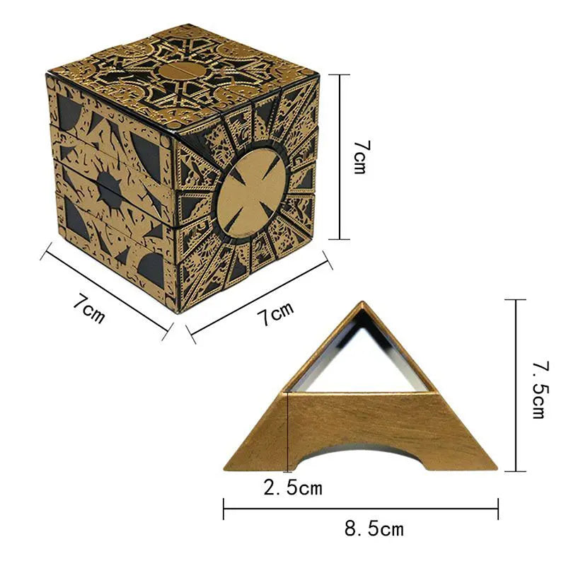 1:1 Hellraiser Lament Puzzle Box Replica – Moveable Horror Cube Pinhead Film Prop Figurine Collectible Toy