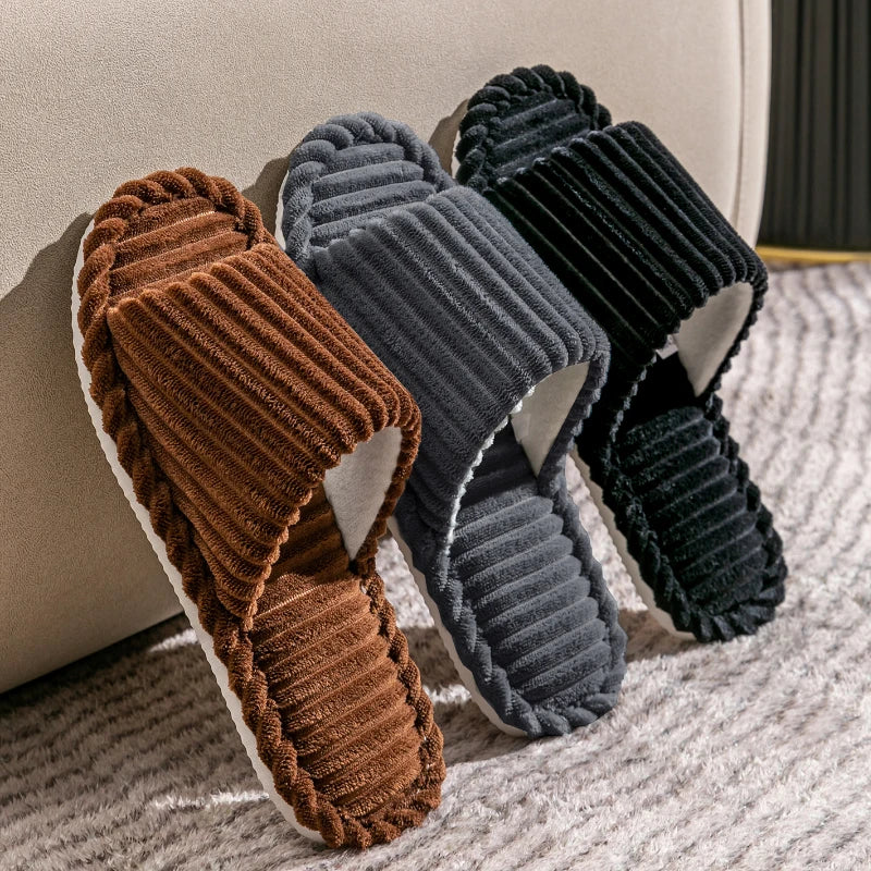 Men’s Open-Toe Flat House Slippers – Lightweight Breathable Indoor Bedroom Quiet Comfort Slides for All-Season Use