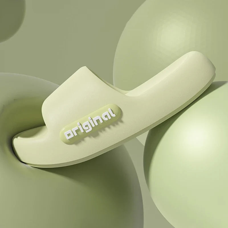Cloud Platform Slippers for Women - Thick Soft Sole Letter Print Beach Slides for Comfortable Everyday Wear