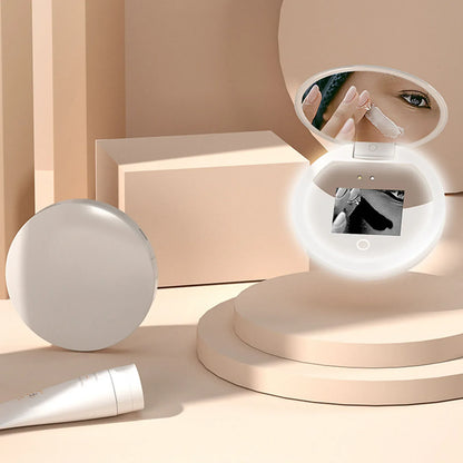 UV Mirror Sunscreen Testing Camera — 2X Magnification Travel Makeup Mirror, 3.5-inch Pocket Size