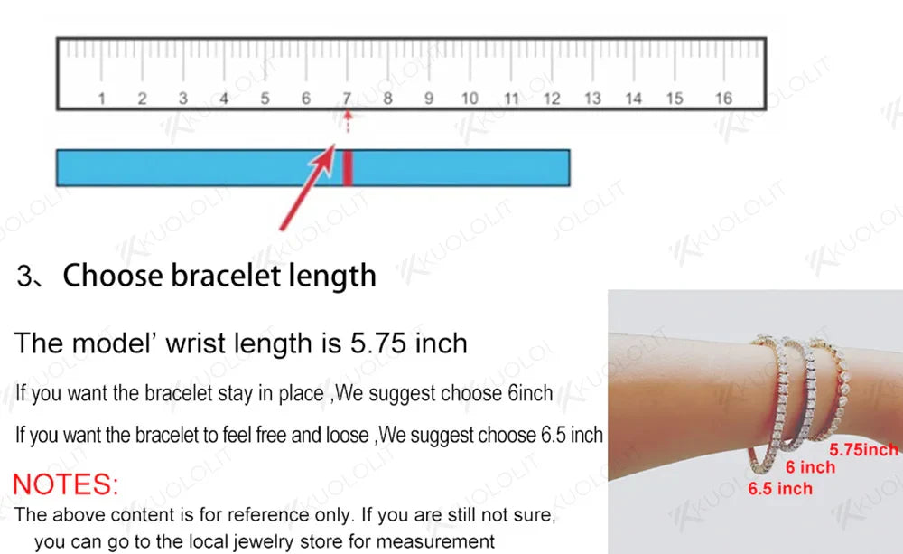 Kuololit Bezel Set Moissanite Tennis Bracelet – Solid 14K/10K/925 Silver, Round D VVS1 for Women, Engagement & Christmas Jewelry
