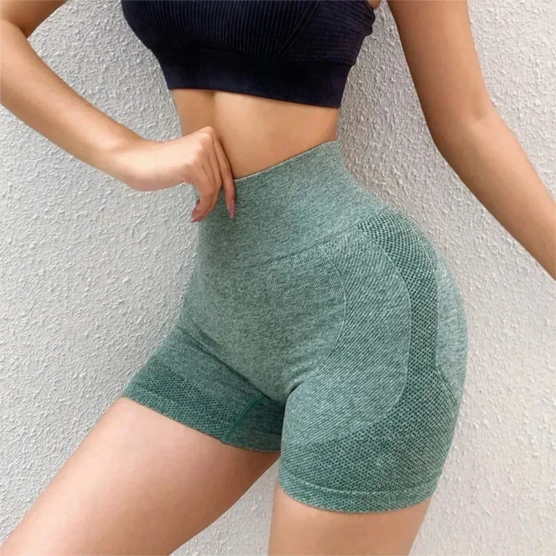 Women’s Sexy Booty Push-Up Sport Yoga Shorts — Seamless Spandex High Waist Running & Cycling Fitness Leggings