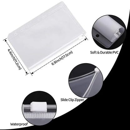 2024 A6 PU Leather Budget Binder Set – Cash Envelopes System with Binder Pockets for Money, Budget Saving & Bill Organizer