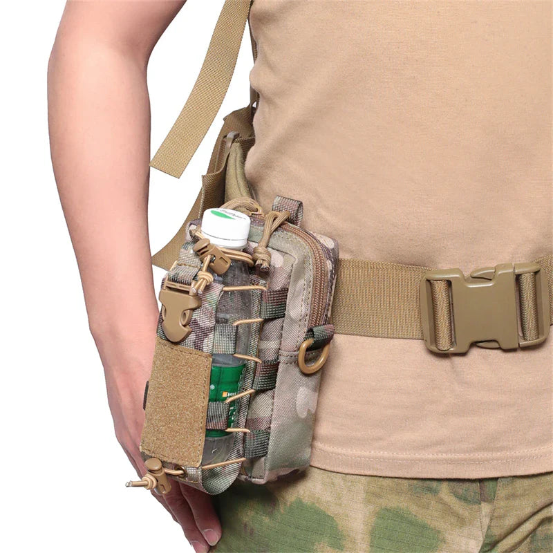 Molle EDC Pouch – Water Bottle & Canteen Carrier, Outdoor Sports Phone Holder, Camping & Hiking Waist Bag
