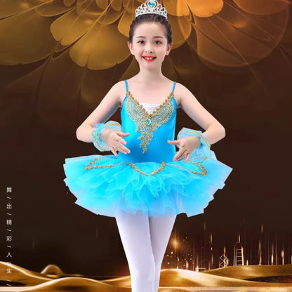 Girls Princess Ballet Tutu Dress - Elegant Stage Performance and Party Dance Costume