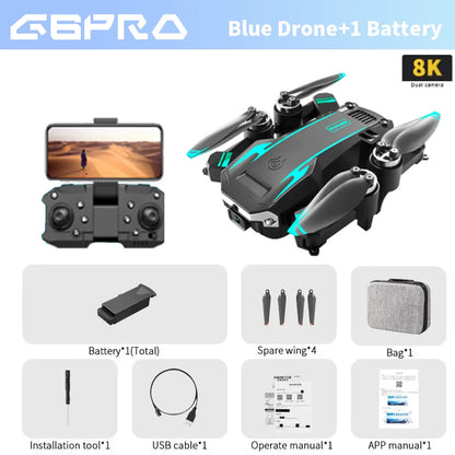 KBDFA G6 5G Drone – 8K HD Camera, GPS, Four-Sided Obstacle Avoidance, Foldable Quadcopter RC Helicopter for FPV & Professional Use