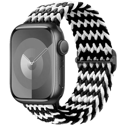 Braided Solo Loop Apple Watch Ultra Band – Elastic Nylon Adjustable Bracelet Strap for iWatch SE, Series 3–9 (38mm–49mm)