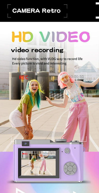 4K Digital Camera – 64MP Photography & Video Camcorder for Kids, Adults & Beginners | Rechargeable with 2.4 Inch Screen