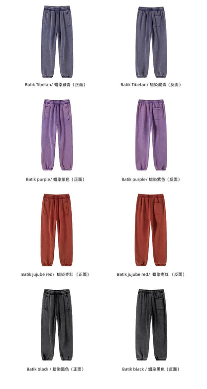 Batik Pattern Fleece Sweatpants – Cozy Casual Warm Pants