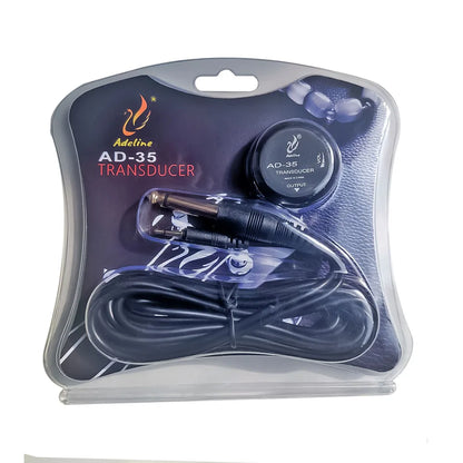 AD-35 Mini Piezo Pickup Transducer – Stick-On Sound Amplifier for Acoustic Guitar, Ukulele, Violin, Cello & Banjo