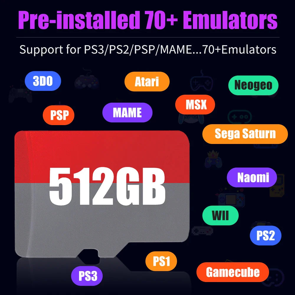 Batocera TF/Game Card — 70+ Emulators & 51,400+ Games for Steam Deck, Windows PC, Mac, Handheld Console, PS1/2/3, PSP, DC, MAME