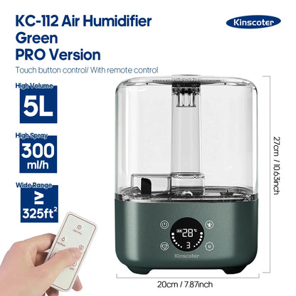 KINSCOTER 3L Air Humidifier – Large Capacity Aroma Diffuser with Remote Control & Timer for Home and Plants