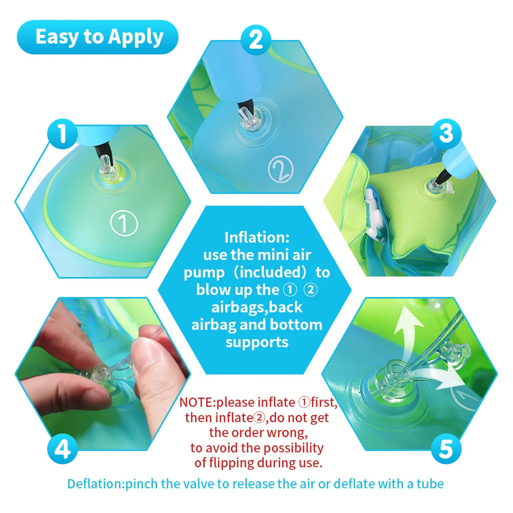Baby Swimming Float with Canopy – Inflatable Infant Floating Ring, Kids Swim Pool Accessory, Summer Bathing Toy