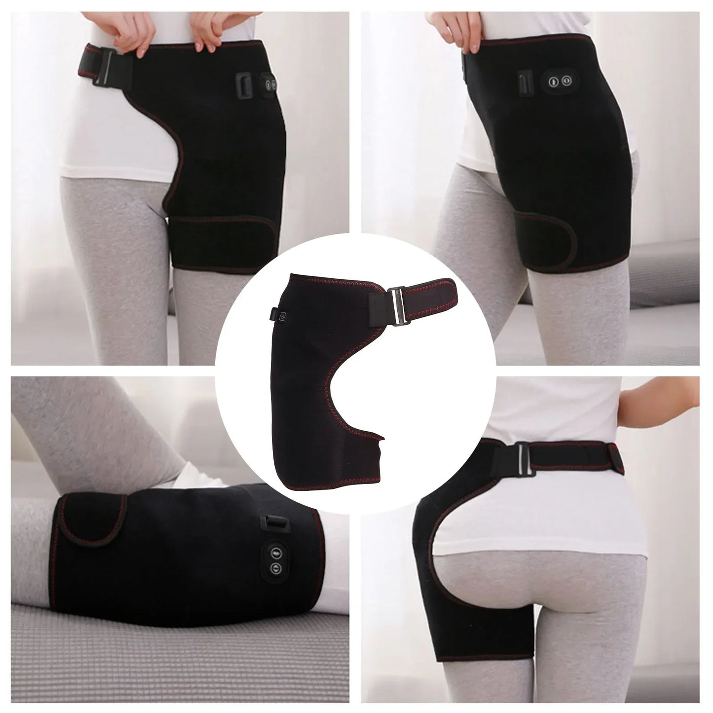Heated Hip Groin Brace – Flexible & Portable Thigh Support for Muscle Relaxation and Pain Relief