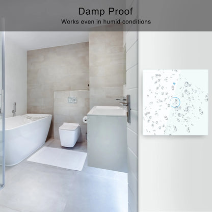 Tuya WiFi Smart Home Switch - US/EU Glass Touch Panel, Voice & Wireless Remote Control Compatible with Alexa & Google Home