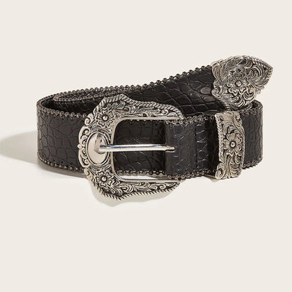 Unisex Jeans Belt — Goth Y2K Designer Punk Accessory, High-Quality Luxury Black Waistband 3.8cm for Men & Women
