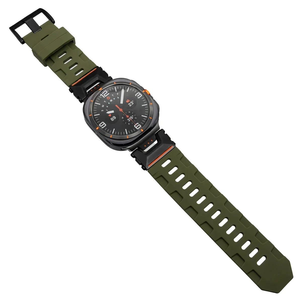 Soft Silicone Luxury Sport Strap for Samsung Galaxy Watch Ultra 47mm — No-Gap Curved End Band for Men