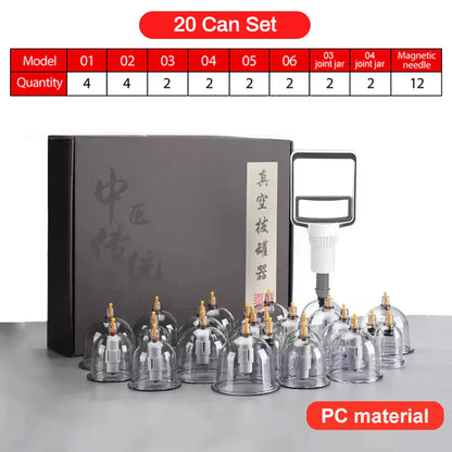 12/20/24 Cans Vacuum Acupuncture Cupping Set – Anti-Cellulite & Physiotherapy Suction Cup Massage Therapy