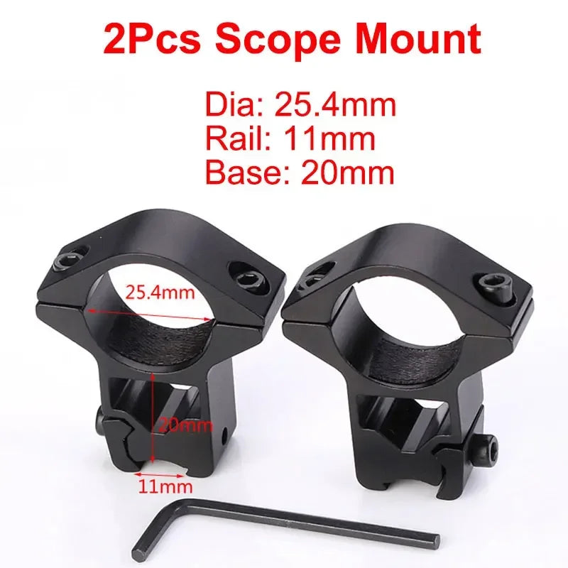 Hunting Rifle Scope Mount Ring – 25.4mm/30mm Tactical Scope & Flashlight Holder for 11mm/20mm Picatinny Rail