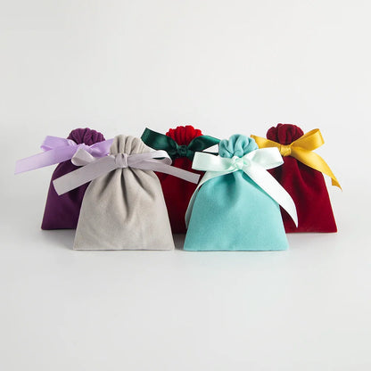 10PCS Purple Velvet Drawstring Bags — Jewelry Gift & Candy Storage Pouches