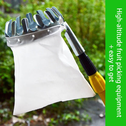 Metal Fruit Picker - Orchard Gardening Apple Peach High Tree Picking Tools with Fruit Catcher Collection Pouch, Farm Garden Supplies