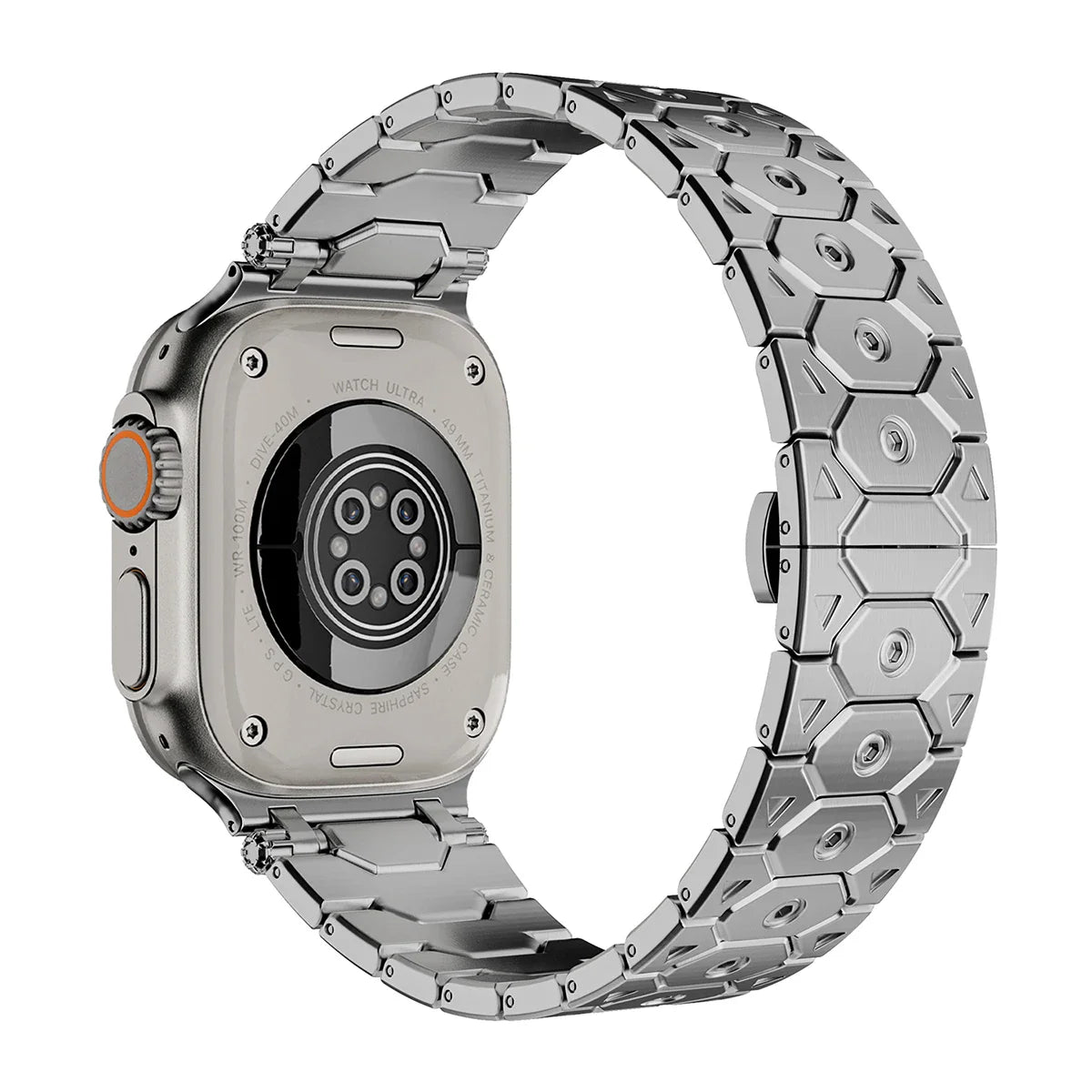 Luxury Titanium Color Apple Watch Band – Stainless Steel Metal Bracelet Strap for Ultra 2, Series 10–5, 42/44/45/49mm iWatch