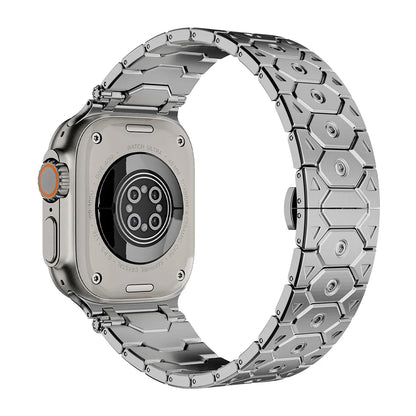 Luxury Titanium Color Apple Watch Band – Stainless Steel Metal Bracelet Strap for Ultra 2, Series 10–5, 42/44/45/49mm iWatch