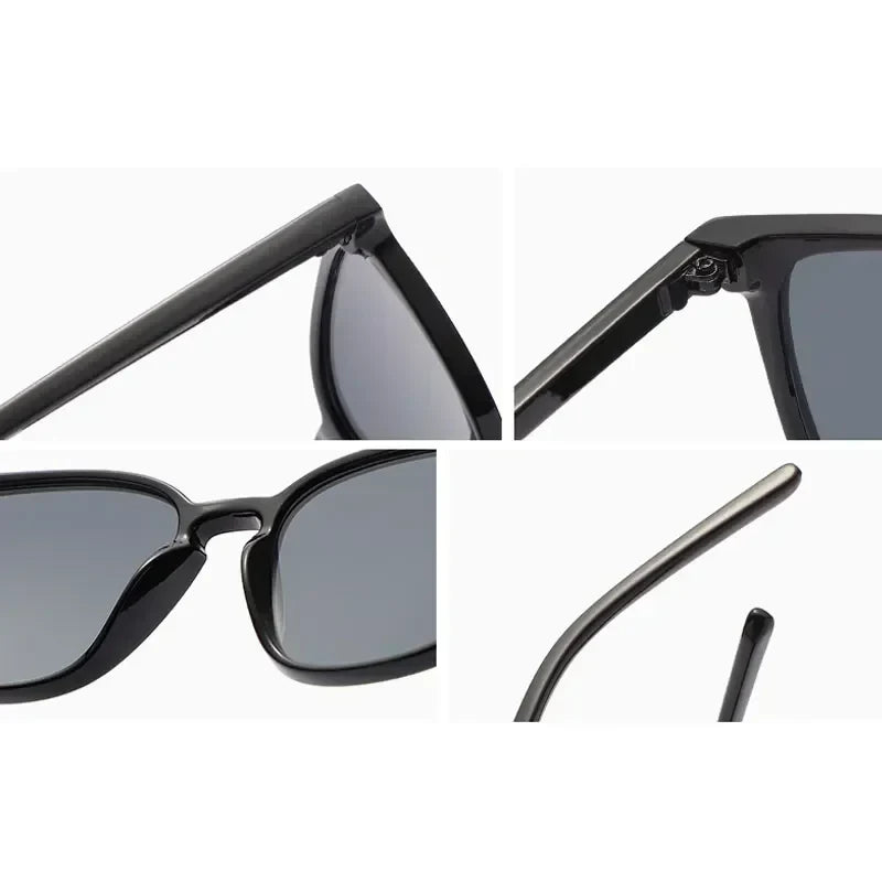2025 Fashion Square Sunglasses — Retro Designer Cat Eye Shades for Women, Vintage Black UV Protection