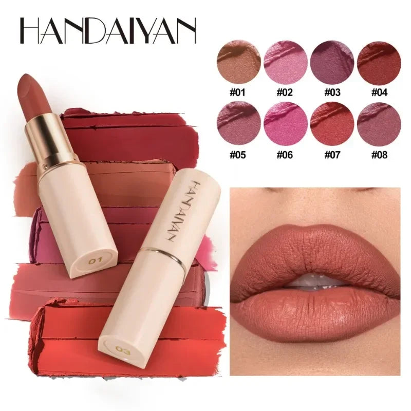 Deep Red Matte Lipstick – 8 Colors, Waterproof, Non-Stick Cup, Velvet Lip Balm, Dark Red Lipsticks for Easy Application