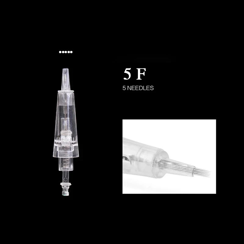 5/10PCS Microblading Bayonet Needles – 1D/1R/3R/5R/5F/Nano Cartridge for PMU Eyebrow, Lip & Eyeliner Tattoo