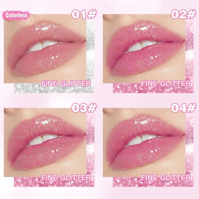 Soft Jelly Color-Changing Lipstick – Glossy Hydrating Glitter Lip Balm with Sparkling Red Shade