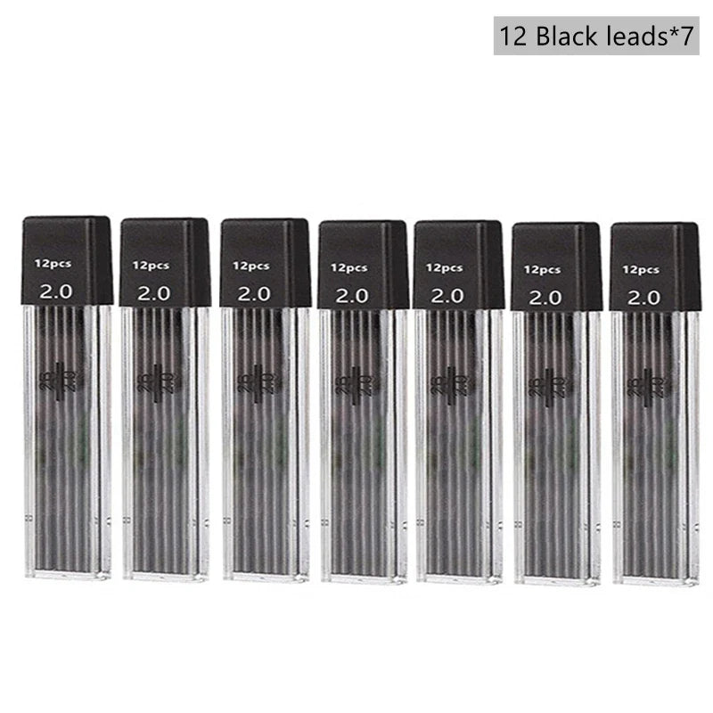 2.0mm Mechanical Pencil Set with 2B Black & Color Lead Refills – Automatic Pencil for Sketching, Drawing & Writing