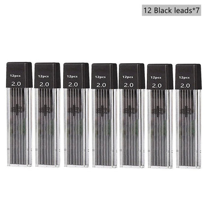 2.0mm Mechanical Pencil Set with 2B Black & Color Lead Refills – Automatic Pencil for Sketching, Drawing & Writing