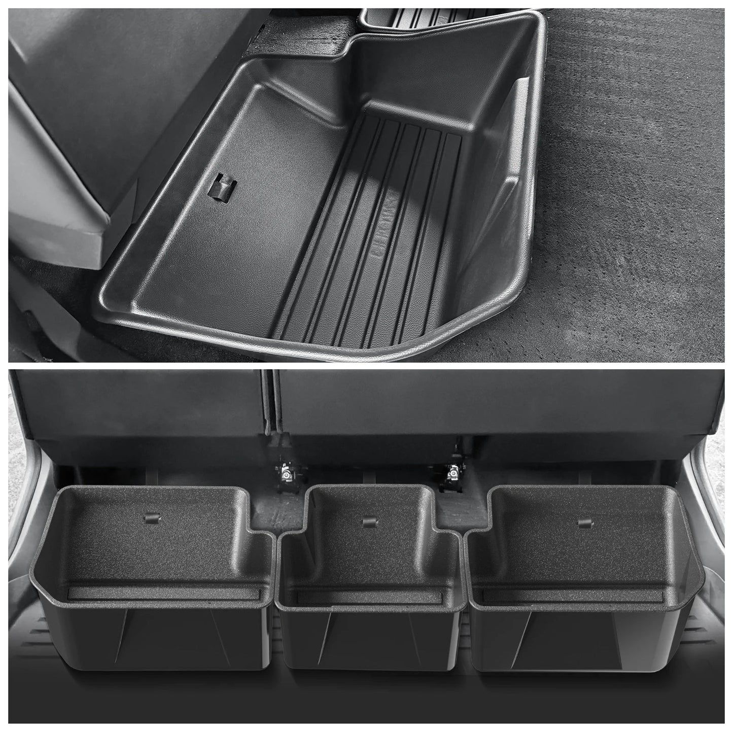 Tesla Cybertruck 2024–2025 Under Seat Storage Box Set – Rear Seat Lower Organizer Case, Car Interior Hidden Storage Accessories
