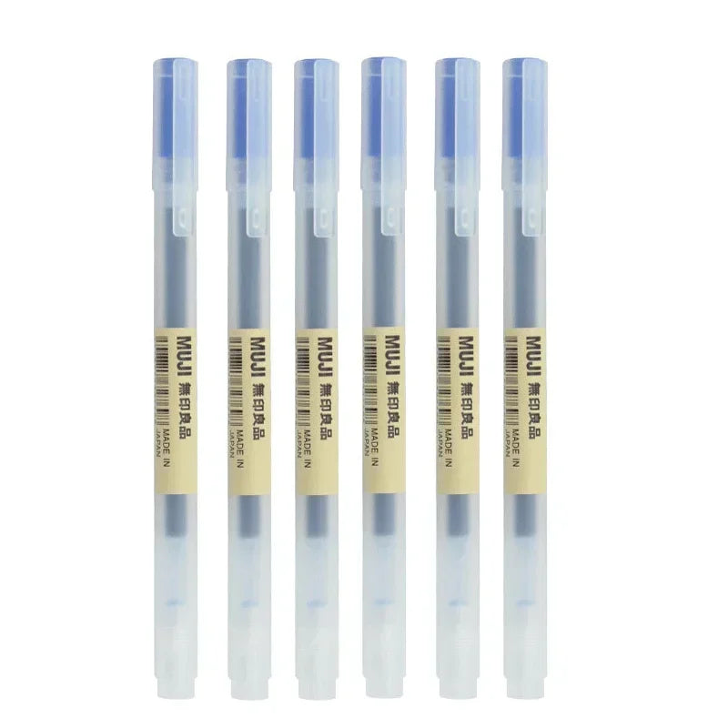 MUJI Gel Pen Set - 6 or 8 Pack 0.38mm/0.5mm Fine Point Black, Blue & Red Japanese Stationery