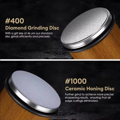 15° & 20° Rolling Diamond Knife Sharpener – Magnetic Holder with Angle Roller, Kitchen Sharpening Stone Kit