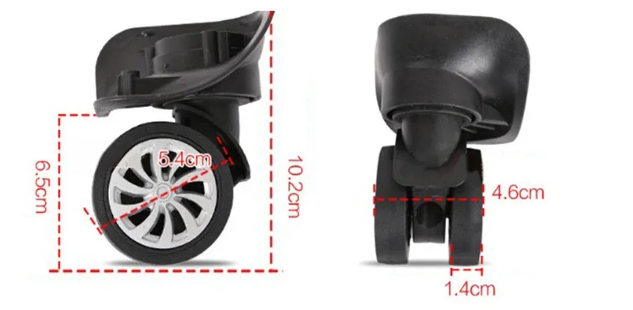 Universal 360° Swivel Suitcase Wheels — Replacement Trolley Luggage Wheels