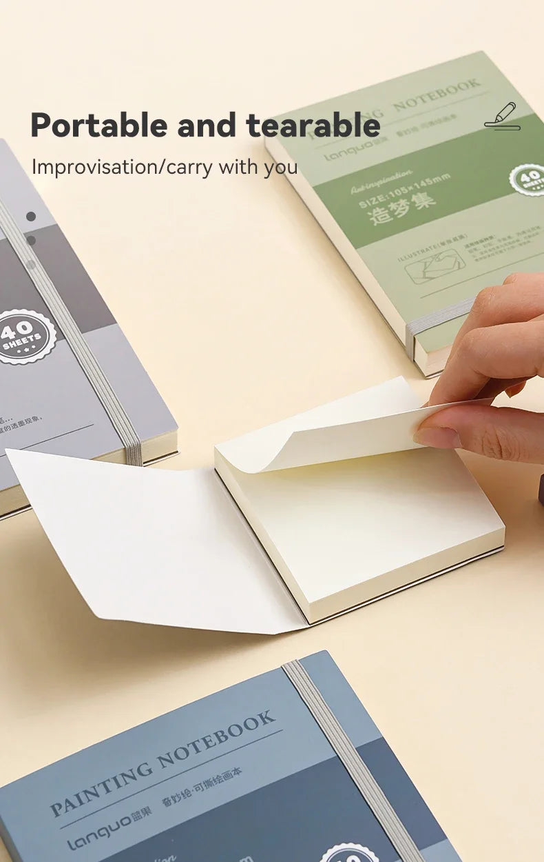Mini Tearable Sketchbook 250gsm – 40-Sheet Drawing Notebook for Watercolor, Acrylic, Marker, Oil & Gouache