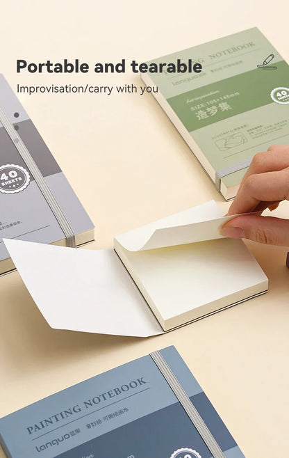 Mini Tearable Sketchbook 250gsm – 40-Sheet Drawing Notebook for Watercolor, Acrylic, Marker, Oil & Gouache
