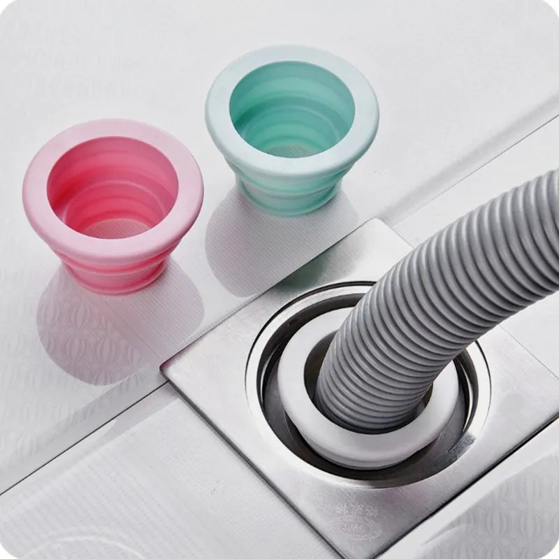 2PCS Bathroom & Kitchen Floor Drain Seal – Anti-Odor Pipe Washer & Sealing Plug