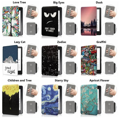 Kindle 10th Gen 6" Leather Case – Hand Strap & Screen Protector Cover with Wake/Sleep Function (2019, J9G29R)