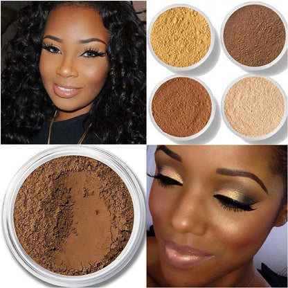 Matte Loose Setting Powder – Oil-Control Mineral Face Concealer, Long-Lasting Bronzer & Contour for Dark Skin