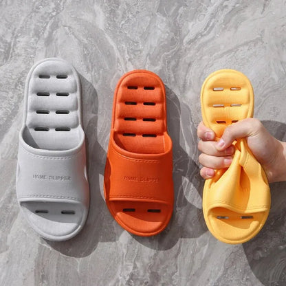 Feslishoet Unisex EVA Non-Slip Soft Bottom Shower Slippers – Quick-Drying Punching Bathroom Footwear